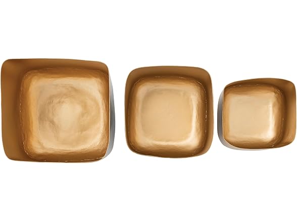 3-Piece Enameled Metal Square Planters