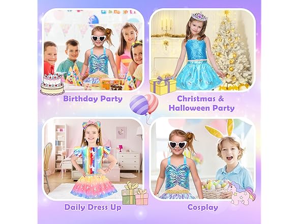 OHARLOBE Princess Dresses Costume for Girls