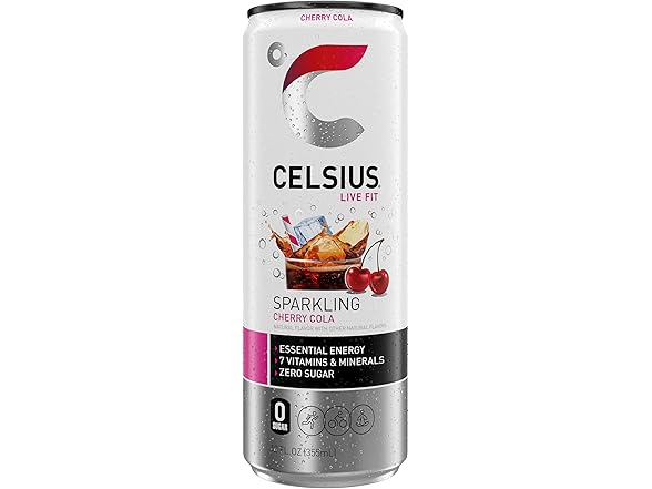 12PK CELSIUS Sparkling Cherry Cola, Energy Drink