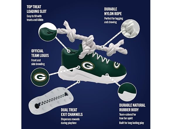 Pets First NFL Green Bay Packers Cleat Sneaker Spike Dog Toy