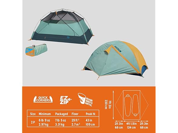 Kelty Wireless Freestanding Camping Tent, 2P