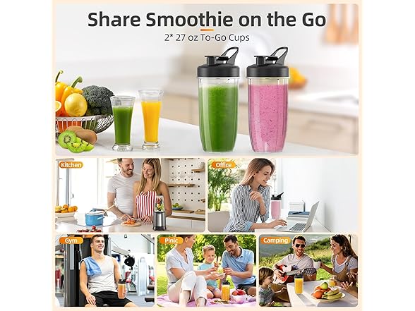 Lampick 1500W Personal Smoothie Blender