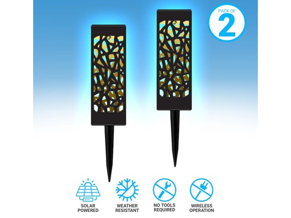 Aduro 2 Pack Solar Powered Outdoor LED Path Lights