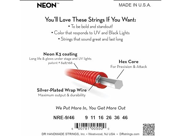 DR Strings HI-DEF NEON Electric Guitar Strings (Red, 9-46)