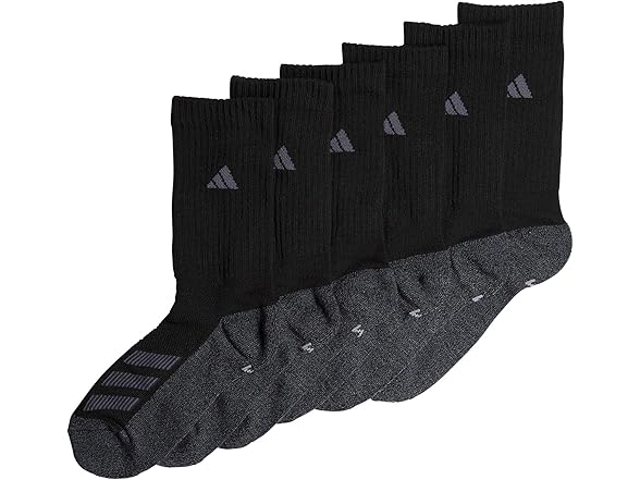 Adidas 6-Pair Cushion Stripe Crew Socks