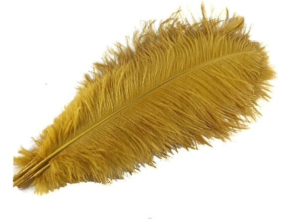 AABABUY 10pcs Ostrich Feathers Gold - Gallery 4