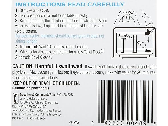 Toilet Duck Automatic Blue 1.7 oz 3 pk