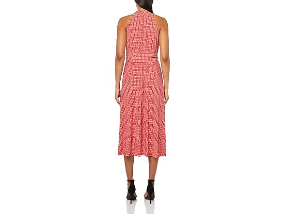 HALSTON H Womens Sleeveless Belted Mini Dress