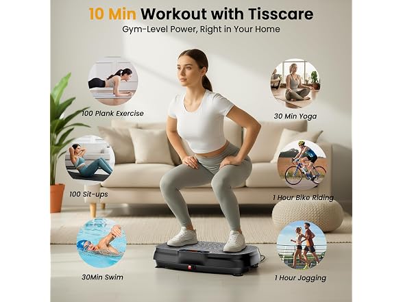 TISSCARE Grey Vibration Plate Exercise Machine