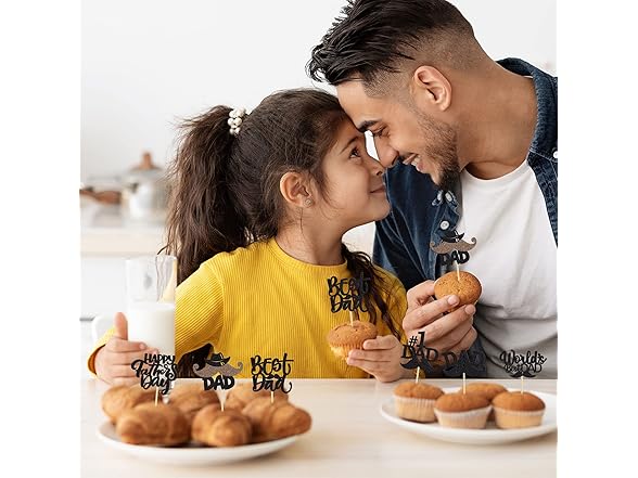 Gyufise 24Pcs Happy Father's Day Toppers
