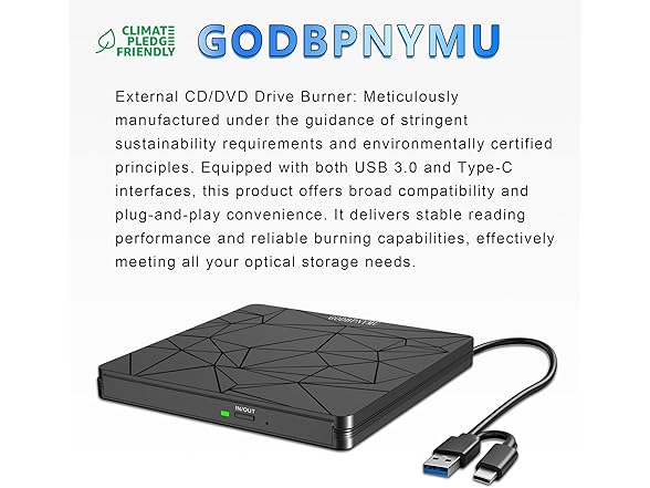 GODBPNYMU External DVD Drive