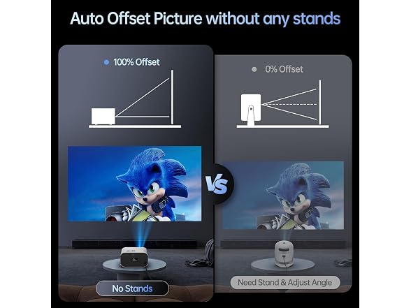 Vamvo Home Projector w/ WiFi Bluetooth