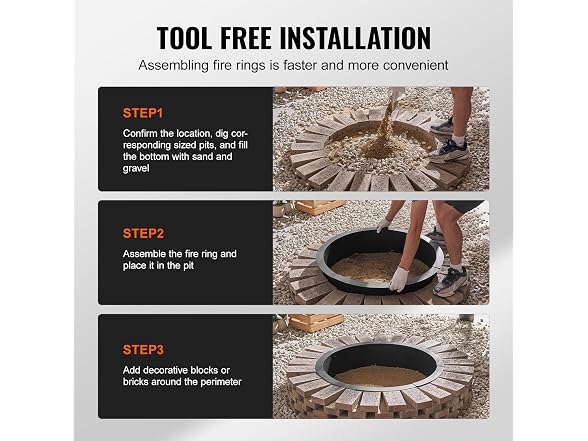 Fire Pit Ring, 45-Inch Outer/39-Inch Inner