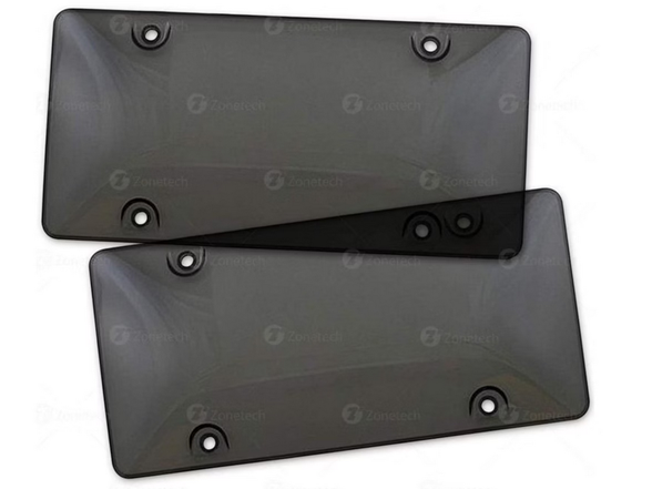 Zone Tech GA0044-UB Smoked License Plate 2 Pk