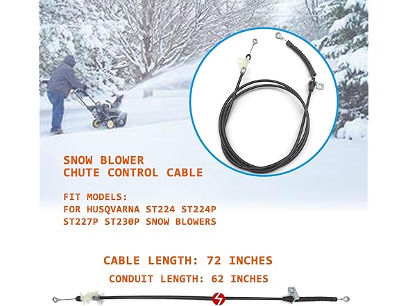 Yiekea  586961501 Chute Control Cable