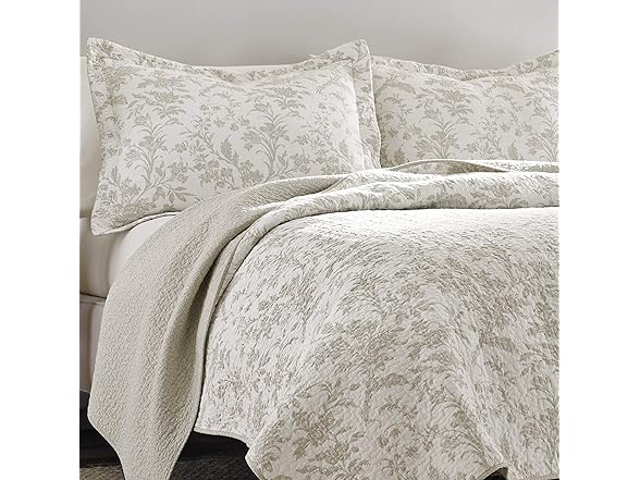 Laura Ashley - King Quilt Set, Soft Cotton
