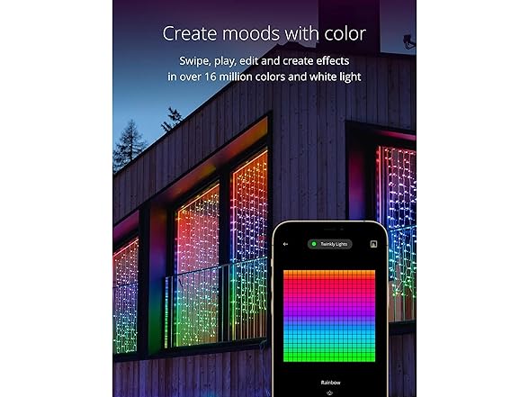 Twinkly TWW210SPP-TUS Twinkly Curtain 210 RGB+W Lights