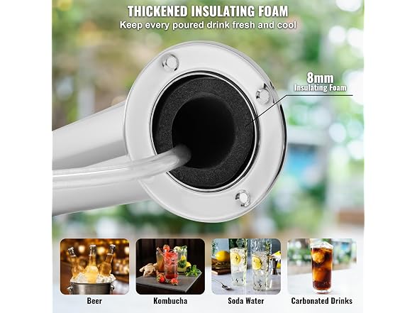 VEVOR Kegerator Tower Kit, Single Tap