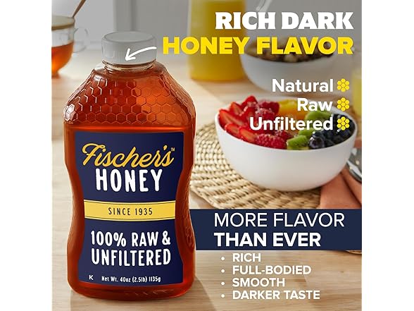 Raw Honey 40 oz – Fischer's 100% Pure Unfiltered