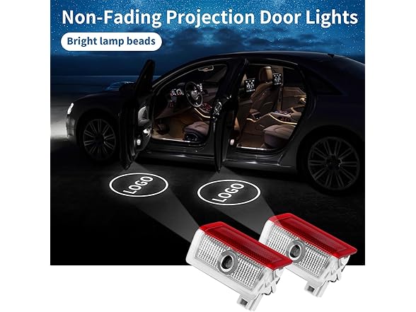 TFSOTLY  2 Pcs Non-Fading Car Door LED Logo Light
