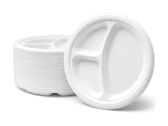 Sugarcane Compartment Plates 10" 100ct