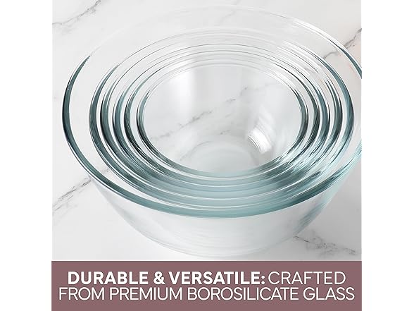 COOK WITH COLOR 12 Pc Pink Glass Mixing Bowl Set