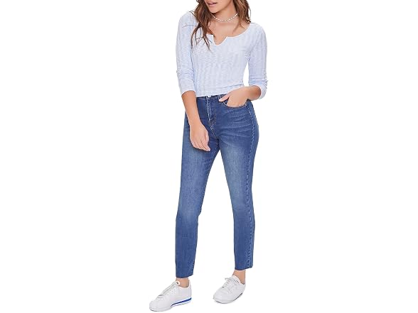 Forever 21 (M) Marled Split-neck Top