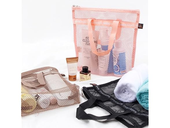 Mesh Travel Shower Caddy Tote Bag for Gym, Sw