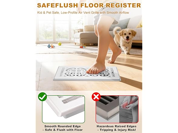 VE NI SCC Decorative White Floor Vent Covers
