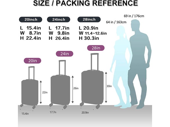 Tiktun Luggage Set 3pc