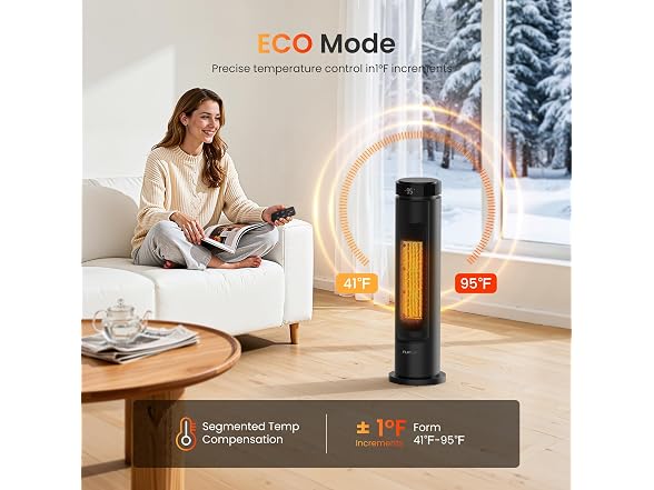 FLANUR Space Heater Black 24 Inch