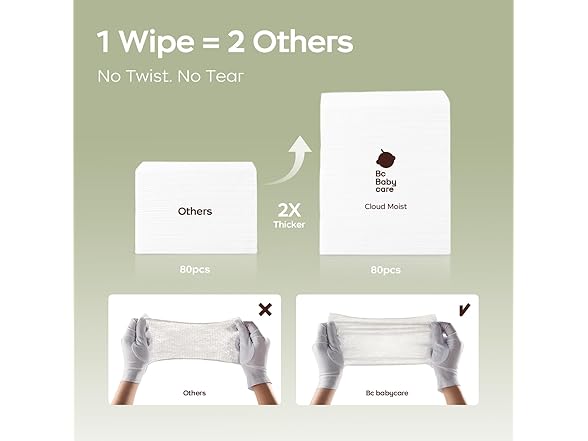 (3 Pack) Bc Babycare Cloud Moist Baby Wipes | 80 Count