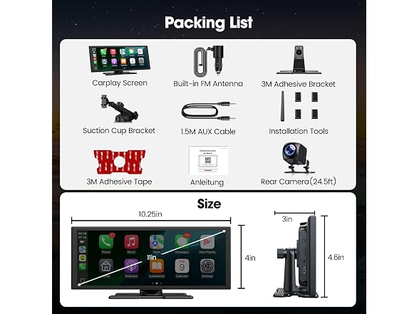 LAMTTO 11in Wireless CarPlay Screen