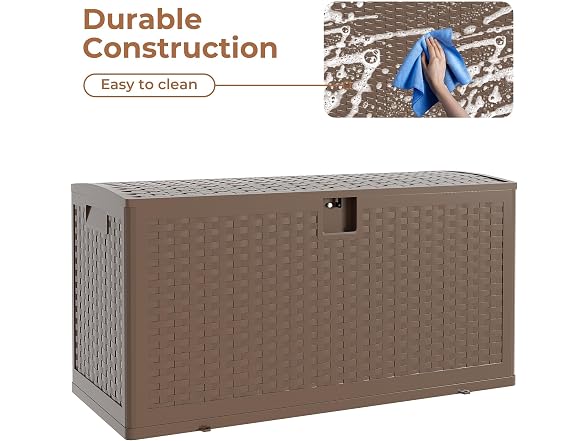 Resin Deck Box, 73 Gal Brown