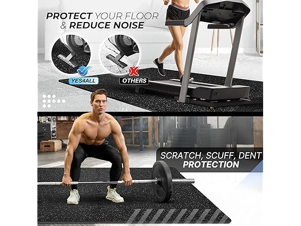 Yes4All Rubber Gym Flooring 0.56"  6 Tiles