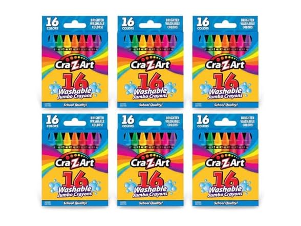 Cra-Z-Art Bulk Crayons, 6 Packs of 16 Count