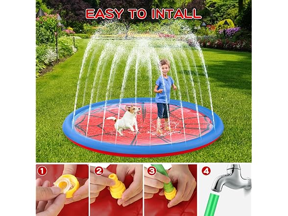 Betheaces 67in Non-Slip Splash Pad Kids