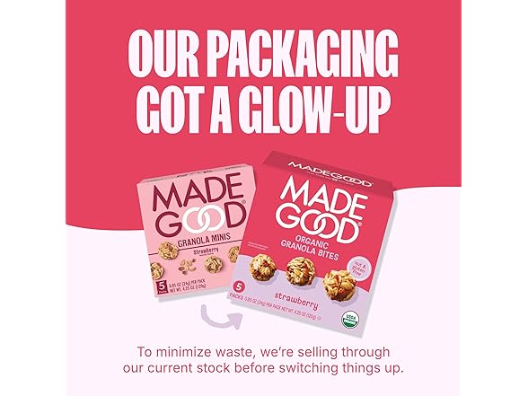 5CT MadeGood Organic Strawberry Granola Bites