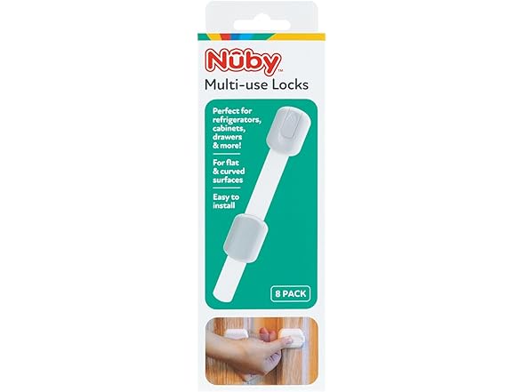 Nuby Multi-Use Child Safety Locks - 8Pk