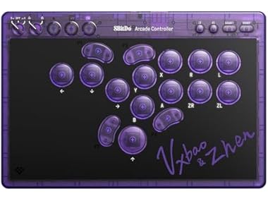 $59.99, Was $90.99, 34% Off! 8BitDo All-Button Arcade Purple Signature Edition Controller dealfomo