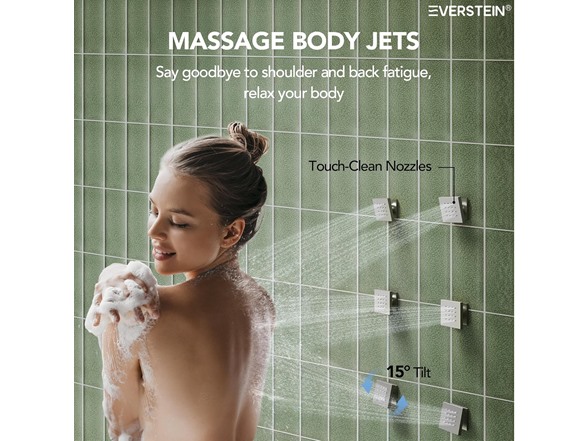 EVERSTEIN SFS-1014-NK12 12" Brushed Nickel Shower System