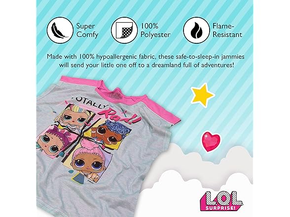 Girls 3-Piece Loose-fit Pajama Set
