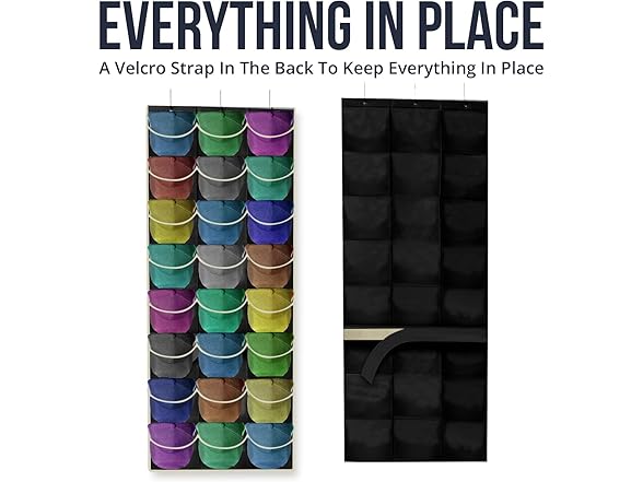 24 Pocket Over Door Hat Organizer