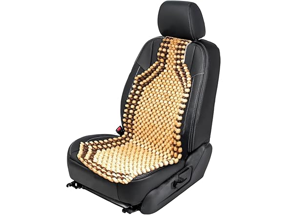 Zone Tech SE0033 Wood Beaded Seat Cushion 2-Pack Natural