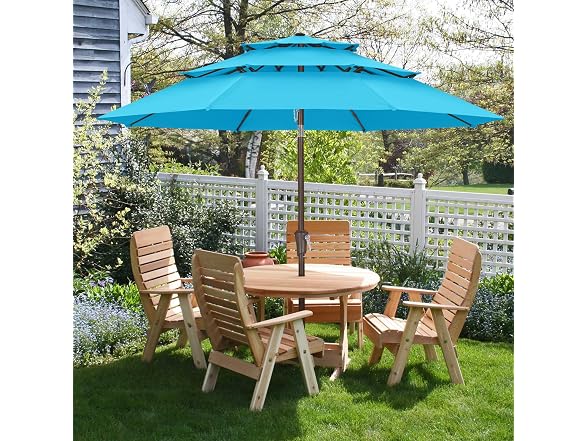 ABCCANOPY 3 Tiers Patio Umbrella 11ft Blue