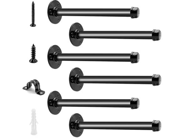 6 Pack Pipe Shelf Brackets 10 Inch