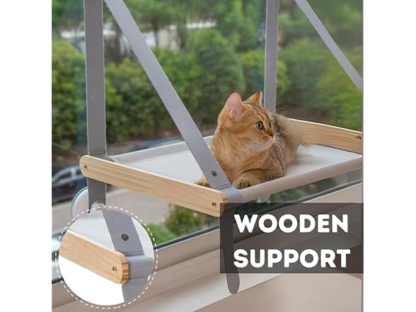 MALUKKOBRAND Cat Window Perch with Blanket