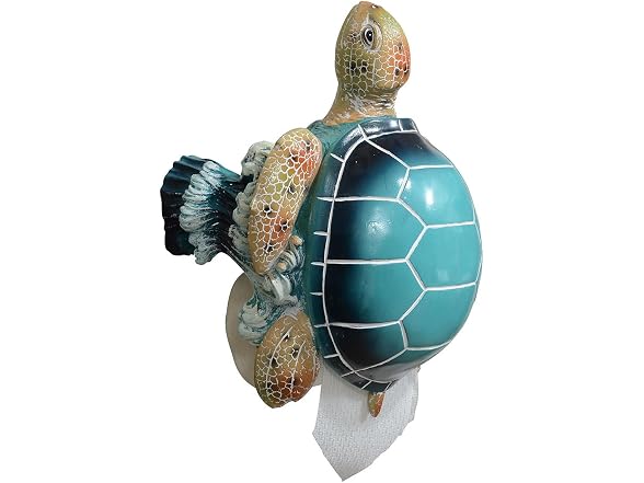 BLACK FOREST DECOR Blue Sea Turtle Toilet Paper Ho