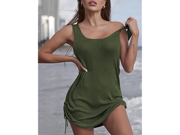 Ai'mage Women (S) Beach Dress Cover Up Army Bikini