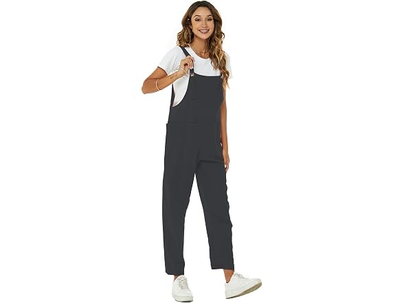 Flygo Women (XL) Cotton Linen Bib Jumpsuits